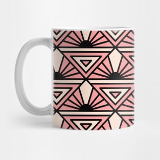 Art Deco Pattern No 76 - Pink - Vintage Geometric Motif Mug